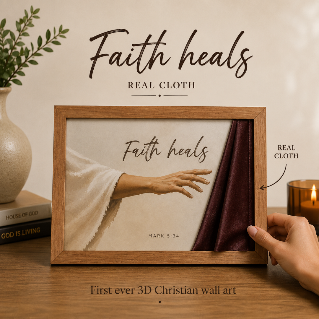 Faith Heals | Mark 5:34 | Premium Christian Wall Frame - Image 2
