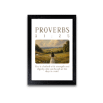 Proverbs 31:25 | Clothed with Strength and Dignity | Premium Bible Verse Wall Frame