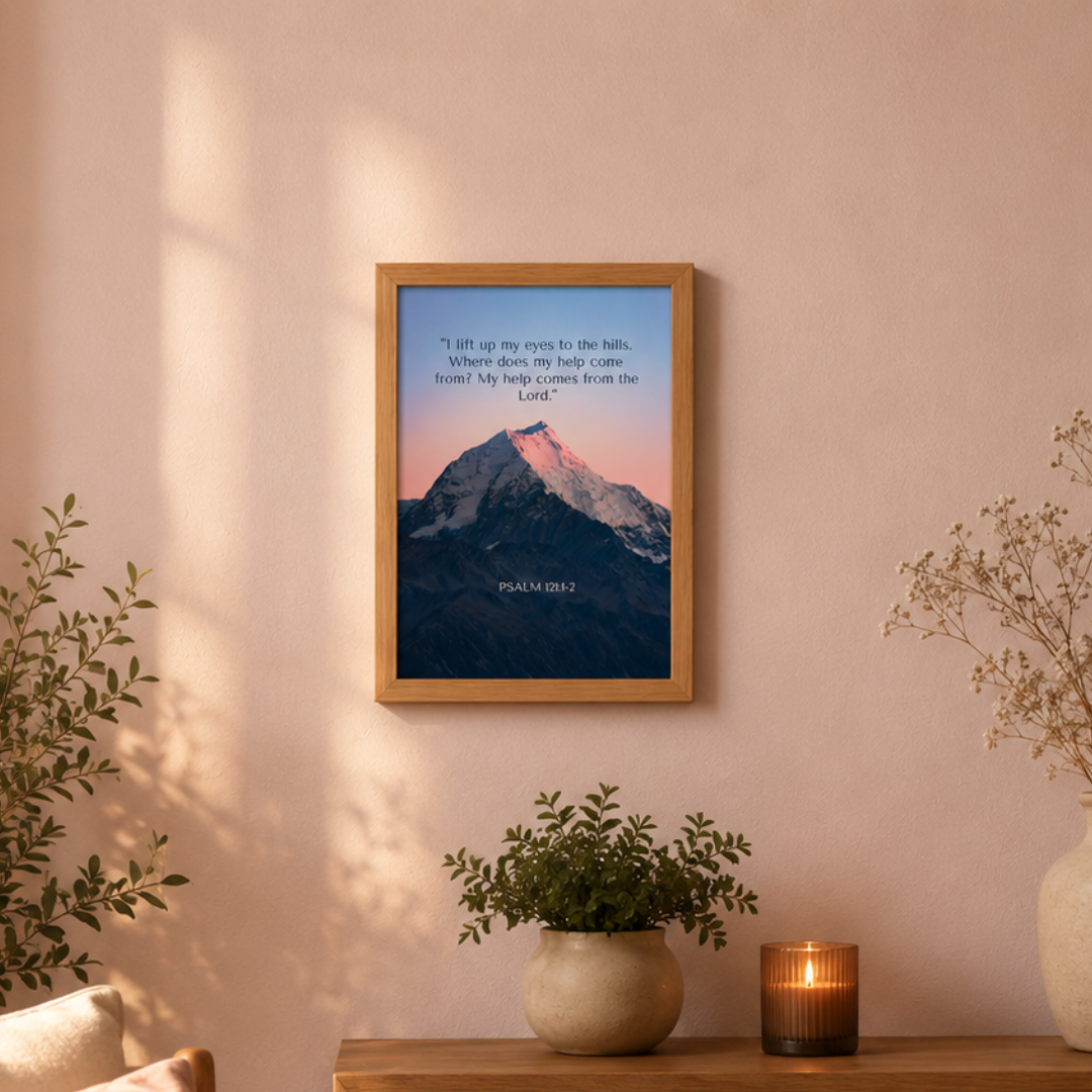 My Help Comes From The Lord – Psalm 121:1–2 Premium Framed Wall Art - Image 2