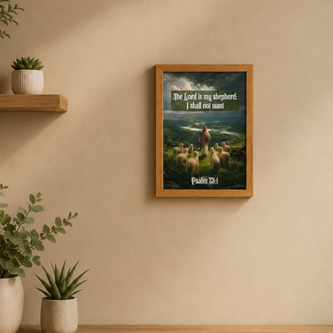 The Lord Is My Shepherd – Psalm 23:1 Premium Framed Wall Art - Image 2