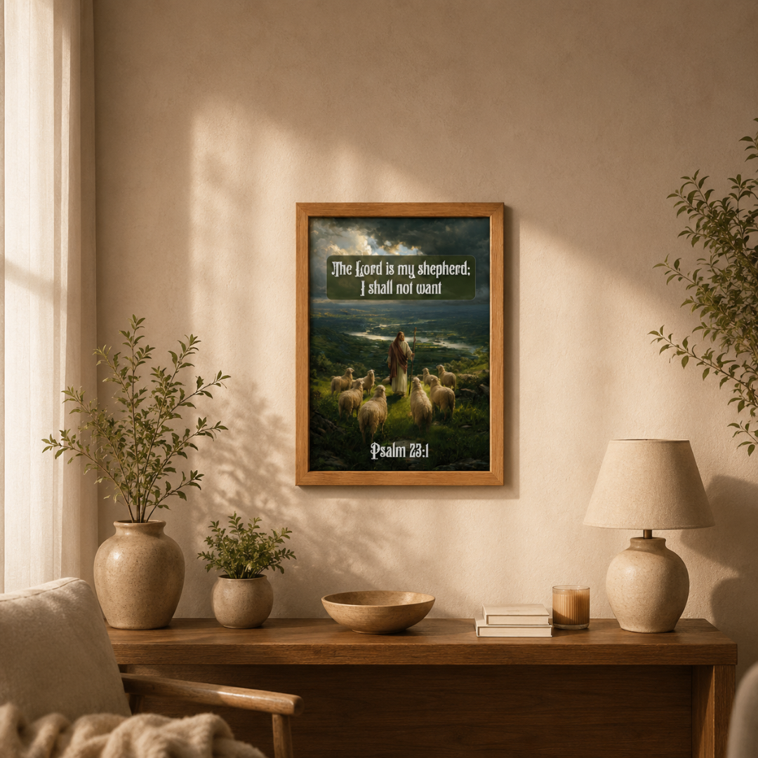 The Lord Is My Shepherd – Psalm 23:1 Premium Framed Wall Art - Image 3
