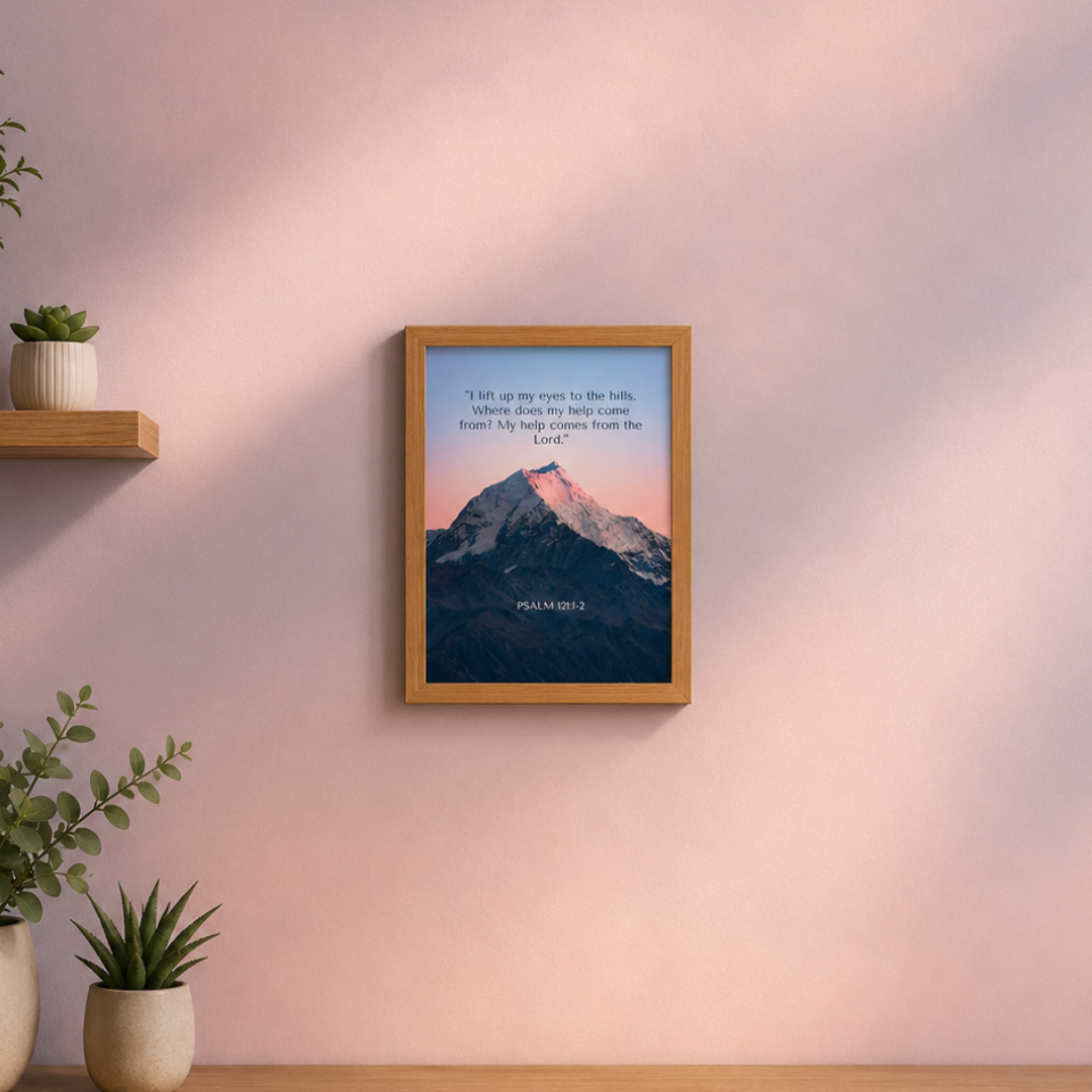 My Help Comes From The Lord – Psalm 121:1–2 Premium Framed Wall Art - Image 3